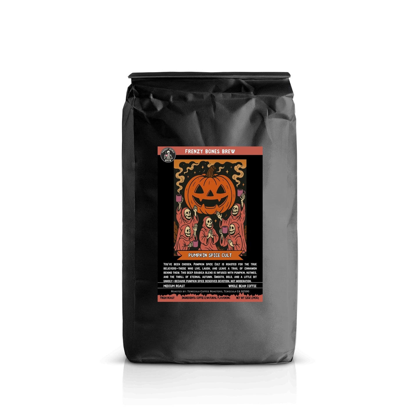 Pumpkin Spice Cult by Frenzy Bones—bold pumpkin spice medium roast